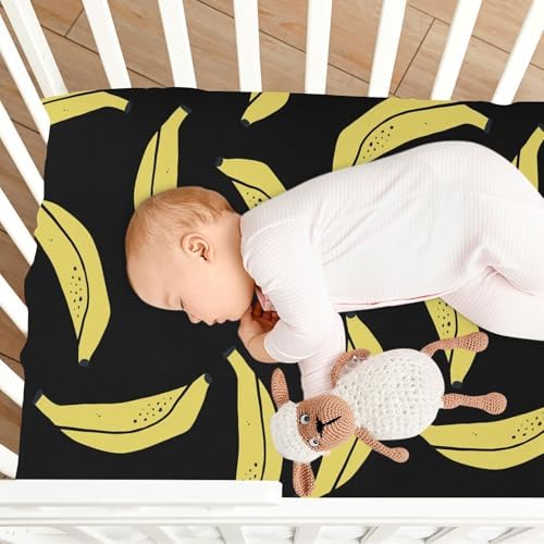 KICPOAY Tropical Banana Doodle Crib Sheets