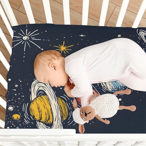 Qilmy Solar System Crib Sheet for Baby
