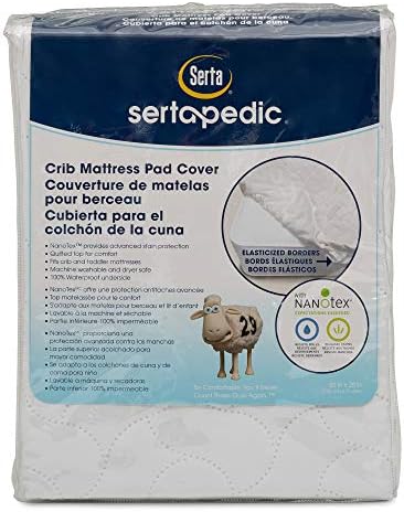 Serta Sertapedic Crib Mattress Protector - Nanotex Waterproof 52x28 White