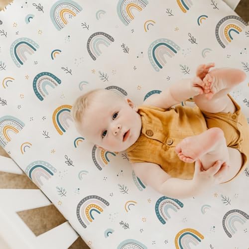 BROLEX Rainbow Stars Crib Sheets Set of 2 1