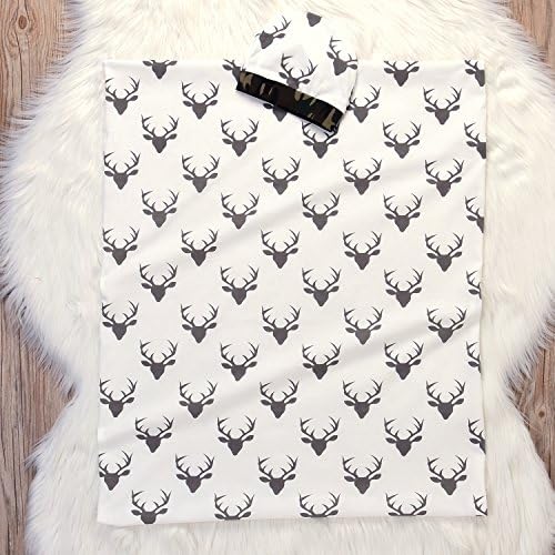 IWOKA Soft Deer Print Swaddle Blanket with Hat