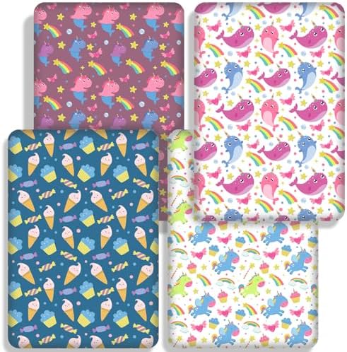Ice Cream Unicorn Crib Sheet Set 4 Pack 1