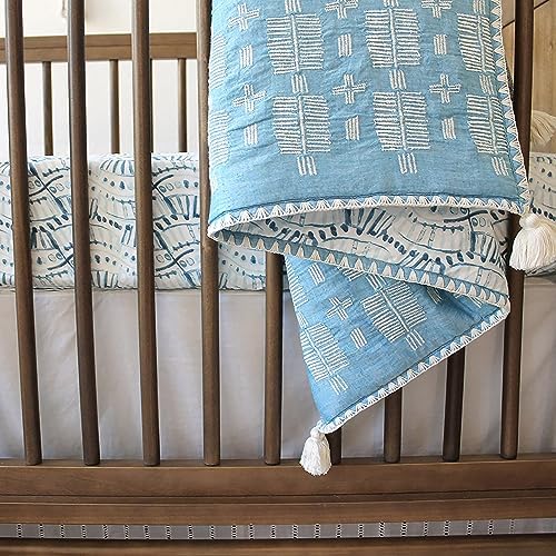 Crane Baby Indigo Blue Crib Mattress Sheet